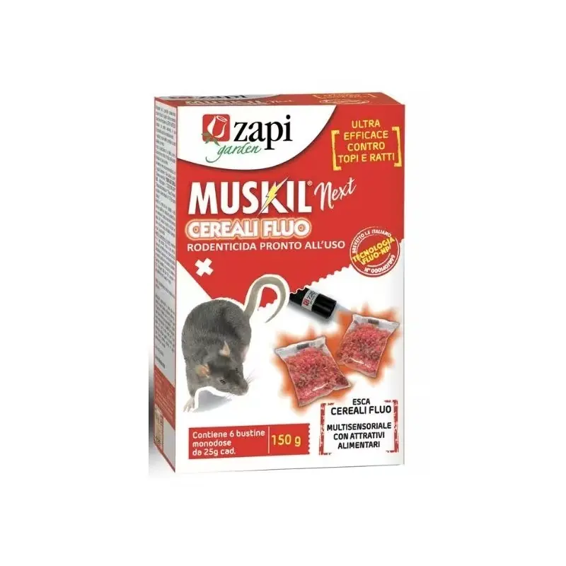 ZAPI Rodenticide MUSKIL NEXT FLUO GRANEN 150 g kabeljauw. 104061 - Eenvoudig retourneren