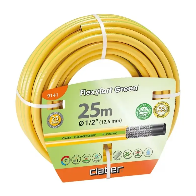 Claber anti-twistslang 25 meter flexyfort groen 1/2 kabeljauw. 9141 - Laatste stuks