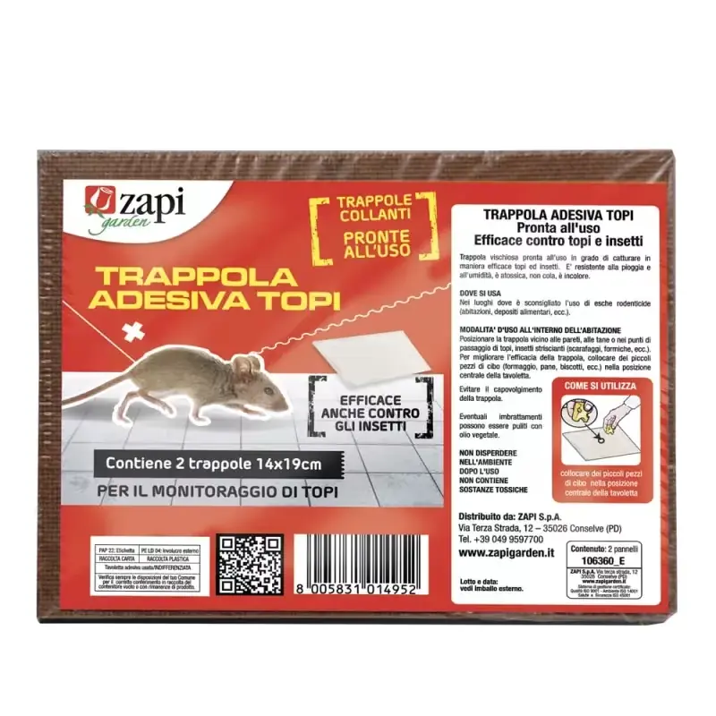 Zapi Tuin Lijmval voor Ratten, Gebruiksklare Tabletten, 2 stuks, 19x28 cm | Mis het niet