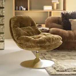 Nieuw - Draaifauteuil Tromba mosterd
