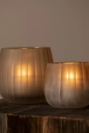 Waxinelichthouder Tyra beige | Spoedlevering