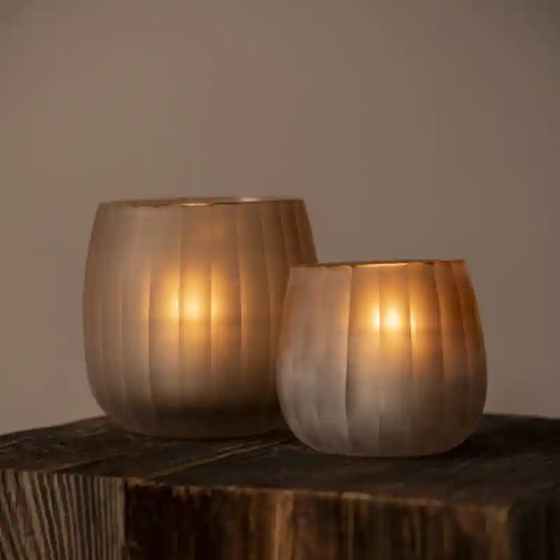 Waxinelichthouder Tyra beige | Spoedlevering