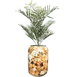 Aanbieding - Areca palm in Designed by Lammie Cotton Cream - kunstplant