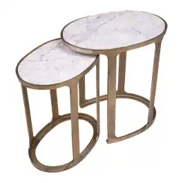Bijzettafel Valeriano marmer goud (set van 2 stuks) | Makkelijk bestellen