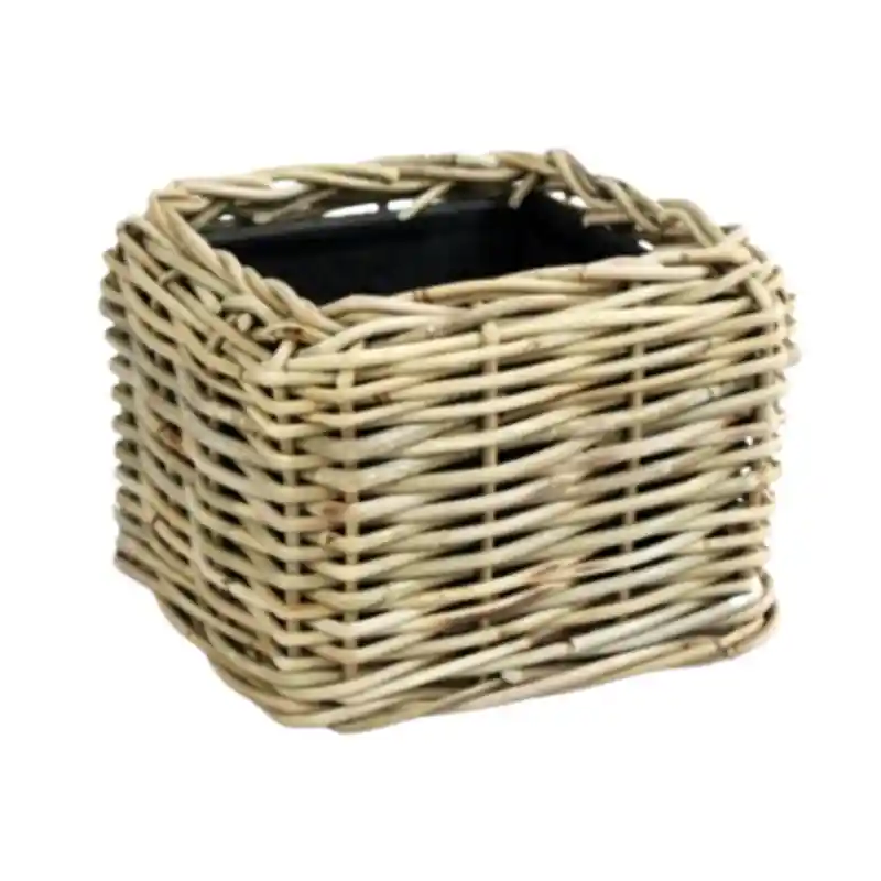 Drypot Rotan Grijs Vierkant - outdoor | Klaar voor verzending