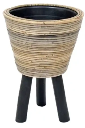 Deal | Drypot Stripe Rotan Grijs met poten