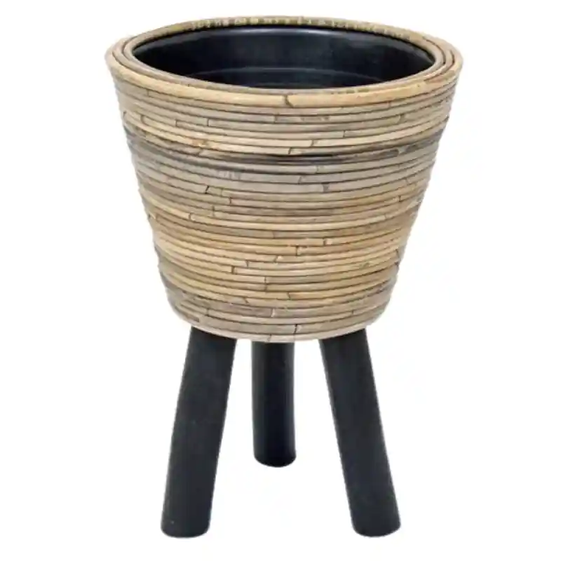 Deal | Drypot Stripe Rotan Grijs met poten