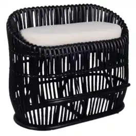 Bank Extra Dik Rotan Zwart 120x53 | Favoriet van klanten