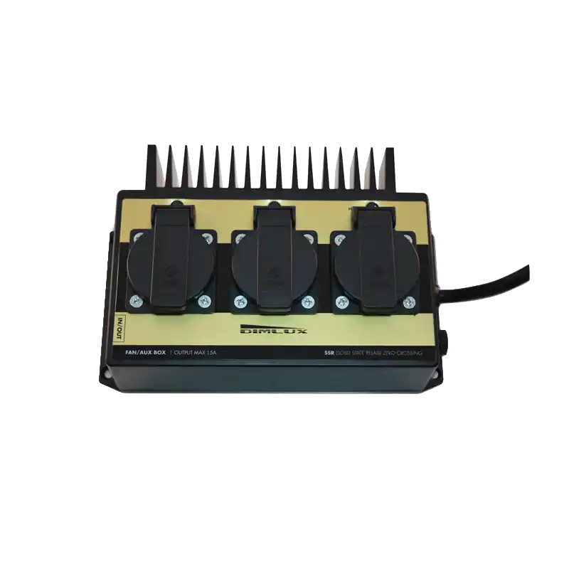 Gratis retourneren - Dimlux Fan/Aux Box ~ Kachel / Bevochtiger of Ontvochtiger / Ventilator Aansluiting