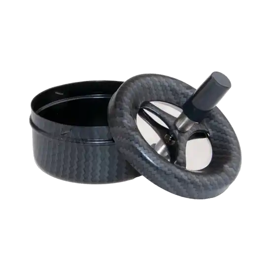 Draaiende Asbak Carbon Look - ⌀9.5cm | Net toegevoegd