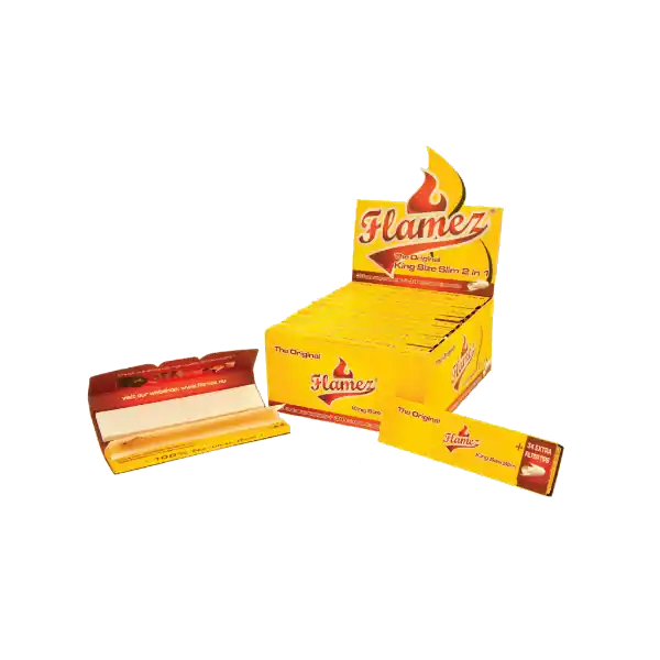 Flamez King Size Slim Two In One 24 stuks ~ Vloei & Tip - Hoog gewaardeerd