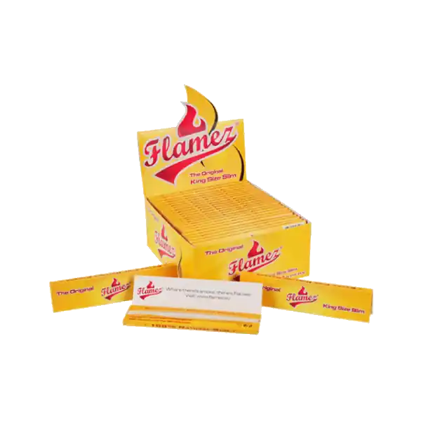 Erg populair - Flamez Yellow King Size Slim Box 50 stuks ~ Vloei
