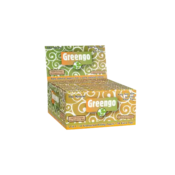 Greengo Unbleached King Size Slim 2 in 1 24 stuks ~ Vloei & Tip | Direct kopen