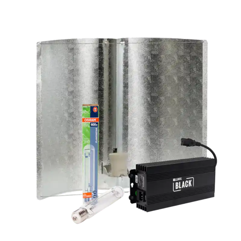 Eenvoudig retourneren - Lumii Black + Azerwing Medium + Osram Plantastar 600 Watt ~ Complete Verlichting Set