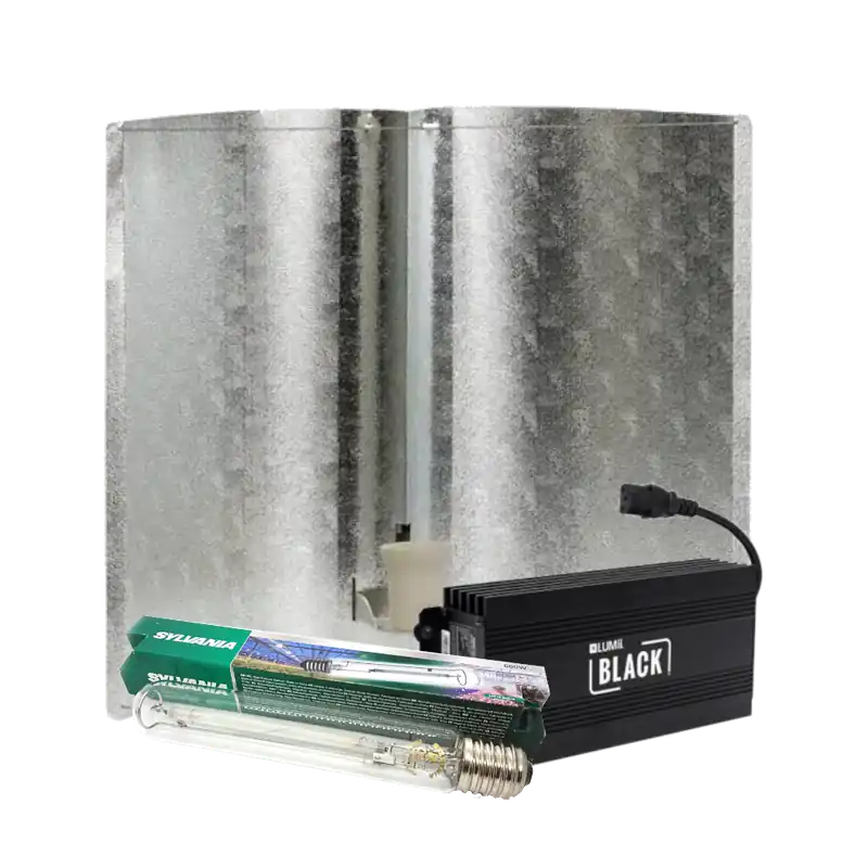 Zeer goed beoordeeld | Lumii Black + Azerwing Medium + Sylvania Grolux 600 Watt ~ Complete Verlichting Set