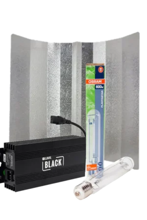 Direct kopen - Lumii Black + Hamerslagkap + Osram Plantastar 600 Watt ~ Complete Verlichting Set