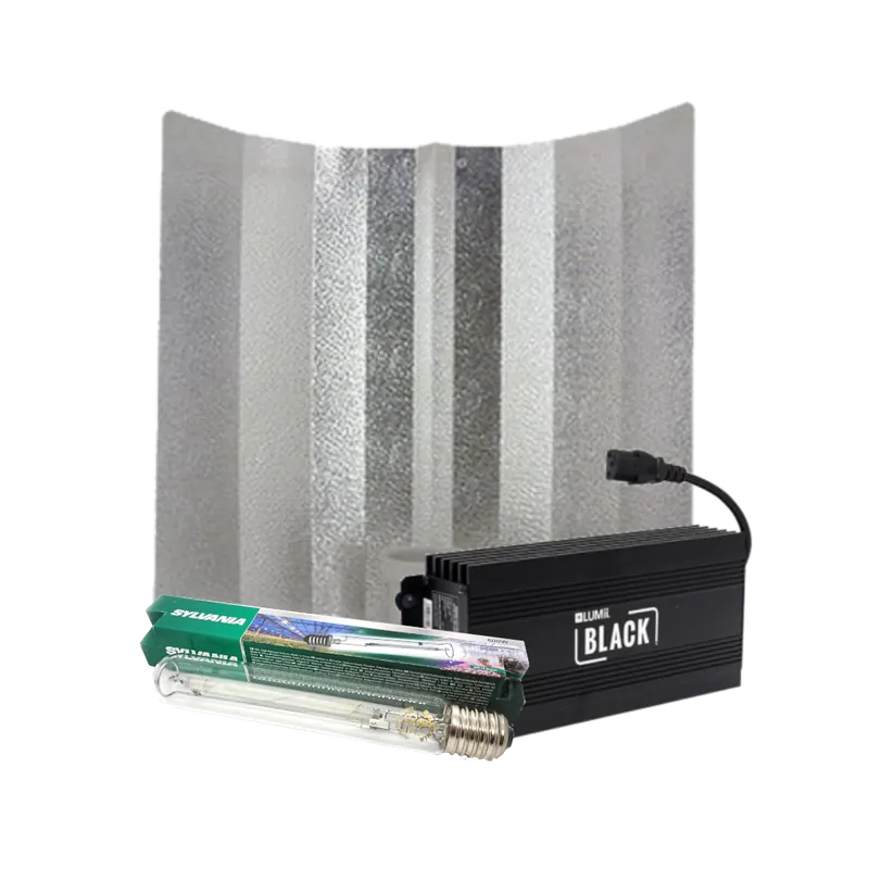 Lumii Black + Hamerslagkap + Sylvania Grolux 600 Watt ~ Complete Verlichting Set - Rechtstreeks uit de fabriek