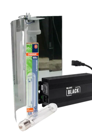 Koopje | Lumii Black + Spiegelkap + Osram Plantastar 600 Watt ~ Complete Verlichting Set