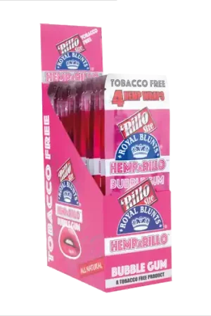Royal Blunts Hemparillo - Bubblegum 15 x 4 stuks ~ 100% nicotine & tabaksvrij - Professionele kwaliteit
