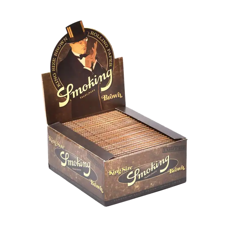 Smoking Brown King Size Slim 50 stuks ~ Ongebleekte Vloei - Fabrieksprijs