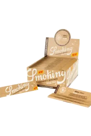 Smoking King Size Slim Brown Thinnest 50 stuks ~ Ongebleekte Vloei | Bespaar nu
