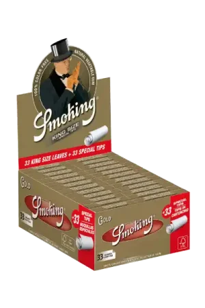 Eenvoudig retourneren | Smoking King Size Slim Gold 2 in 1 24 stuks ~ Vloei & Tip