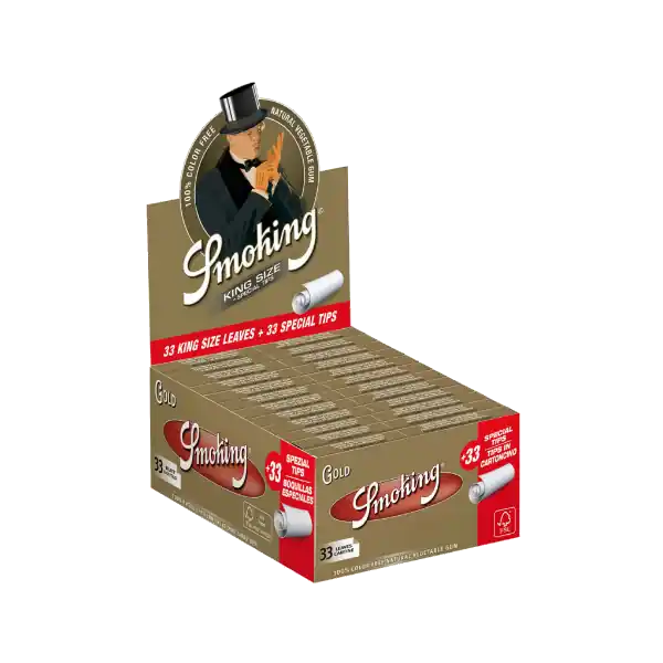 Eenvoudig retourneren | Smoking King Size Slim Gold 2 in 1 24 stuks ~ Vloei & Tip