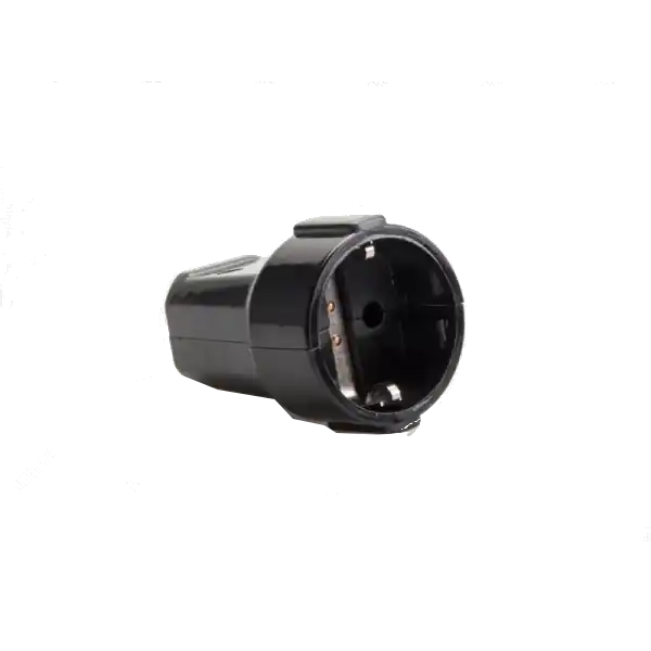 Stekker rubber contra met randaarde (zwart) | Nieuw binnen