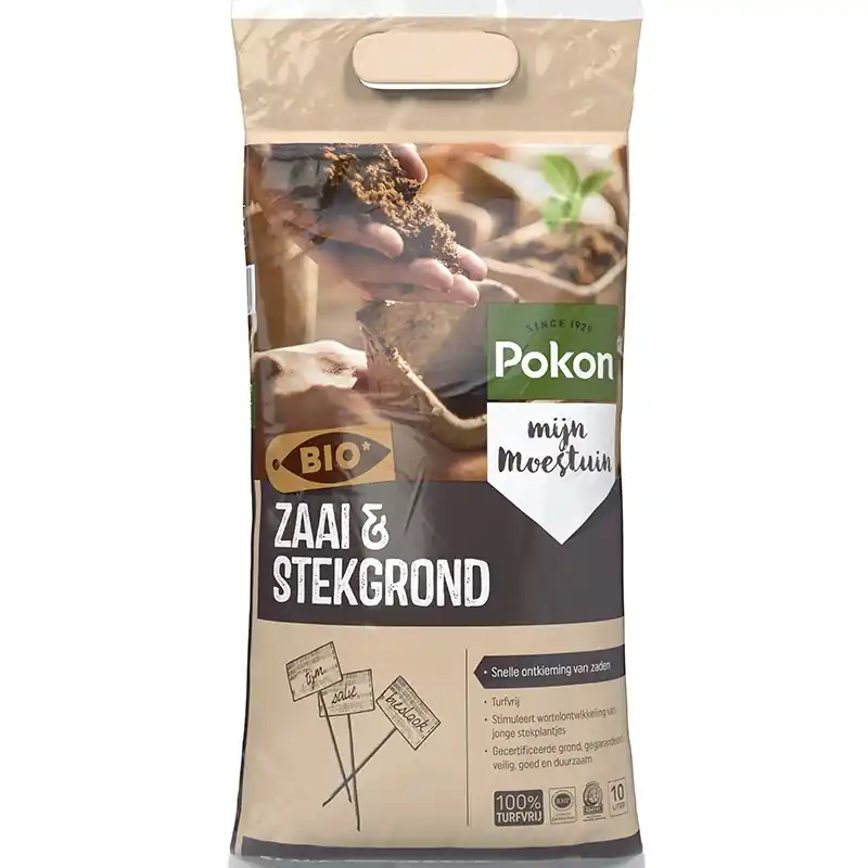 Pokon Bio Zaai & Stekgrond Turfvrij 10L | Bijna uitverkocht