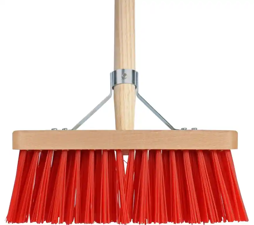 Bezem rood 28cm incl. steel - Actie