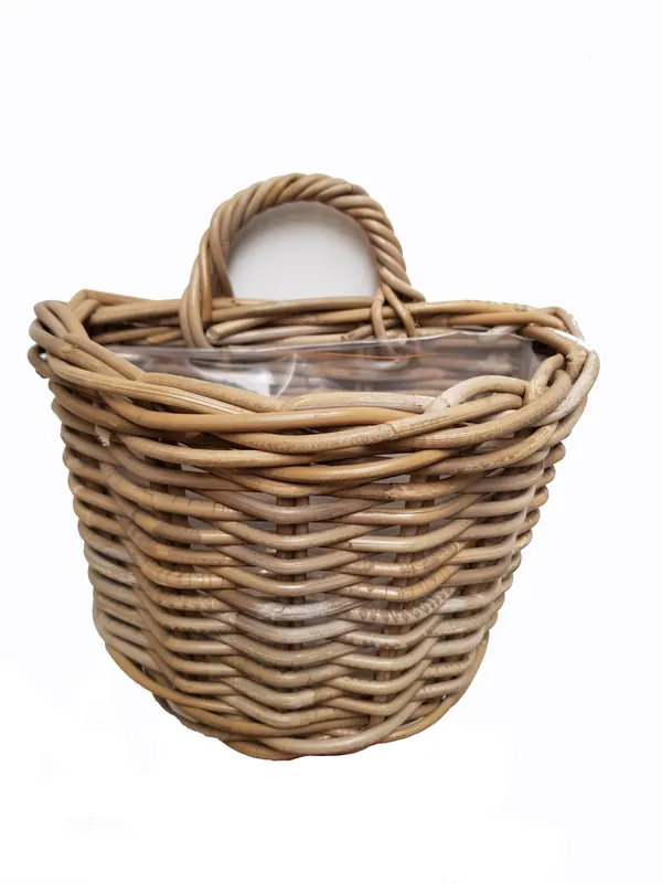 Veilig winkelen | Van der Leeden Wandhanger rotan H20cm antiek grijs