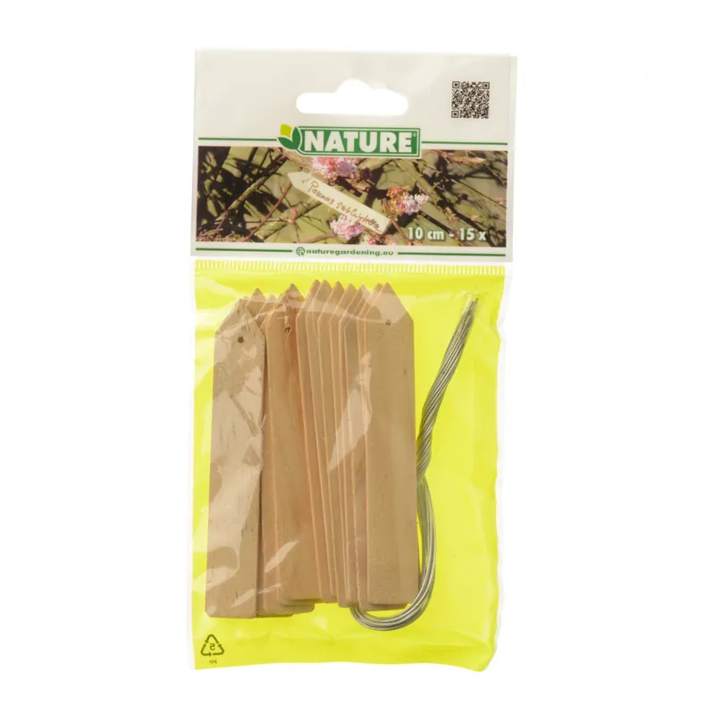 Nature Houten Plantetiketten Naturel H10cm - 15 stuks | Nieuw