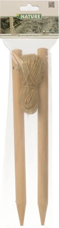 Nature Pootlijnset H30cm x Ø18mm - stokken - 20m touw - Veel gevraagd