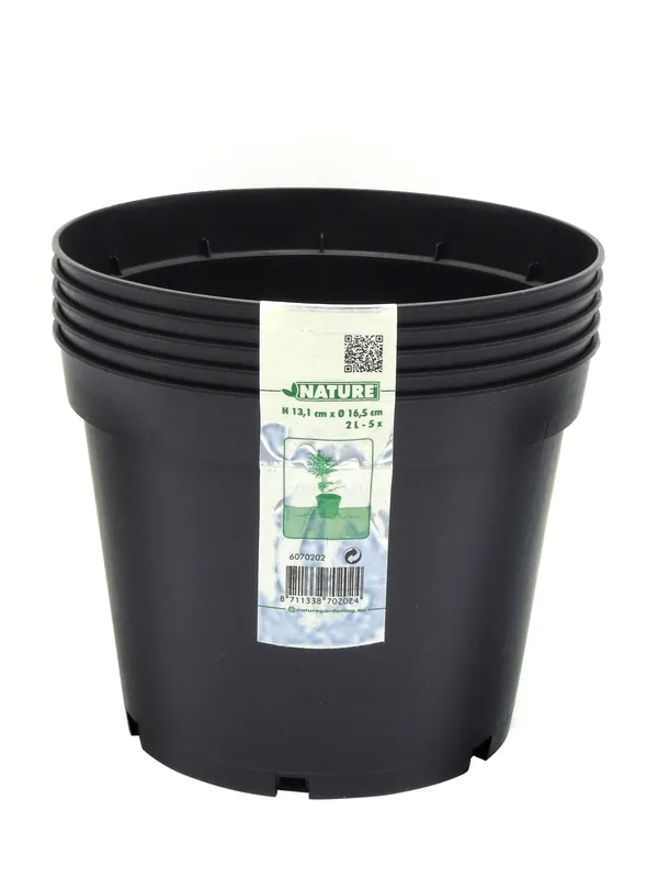 Scherpe prijs | Nature plantcontainer (pot) Zwart 2L H13,1 x Ø16,5cm-5x