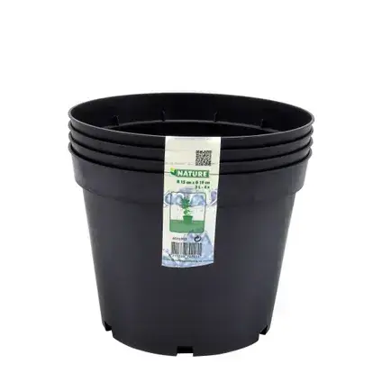 Bestel vandaag | Nature plantcontainer (pot) Zwart 3L H15cm x Ø19cm-4x