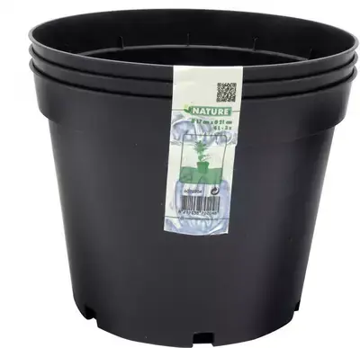 Nature plantcontainer (Pot) Zwart 4L H17 x Ø21cm-3x | Direct beschikbaar