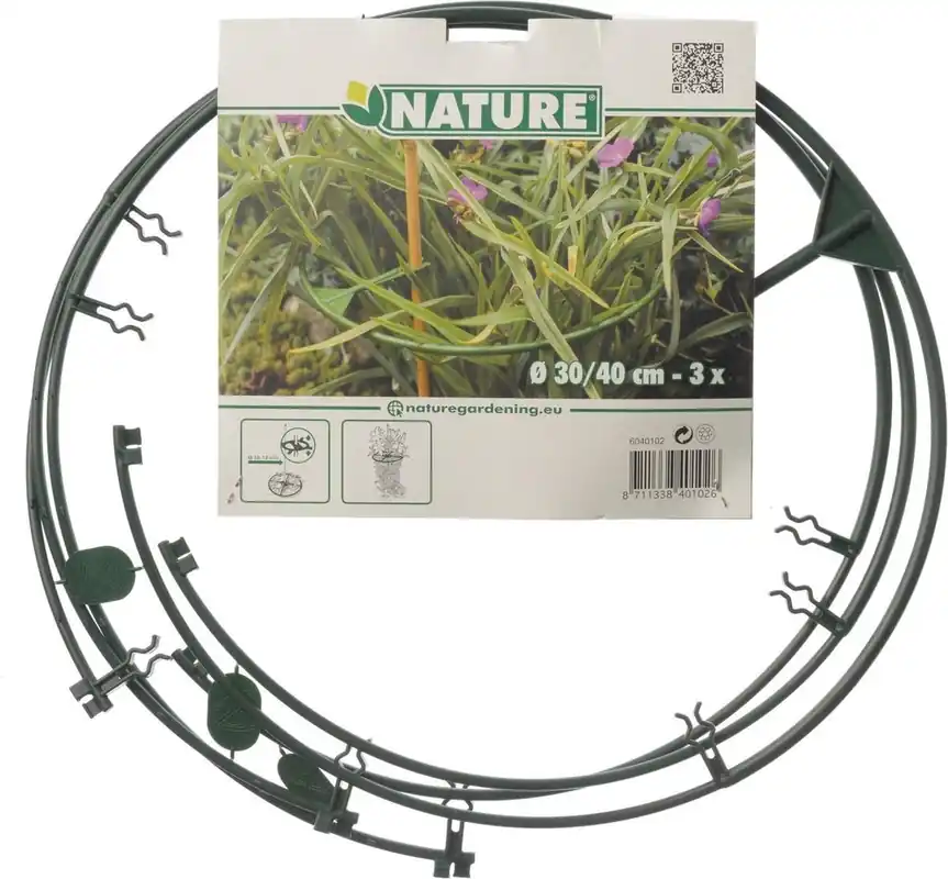 Bestelbaar - Nature Plantensteun Vario groen Ø30-40cm - 3 stuks