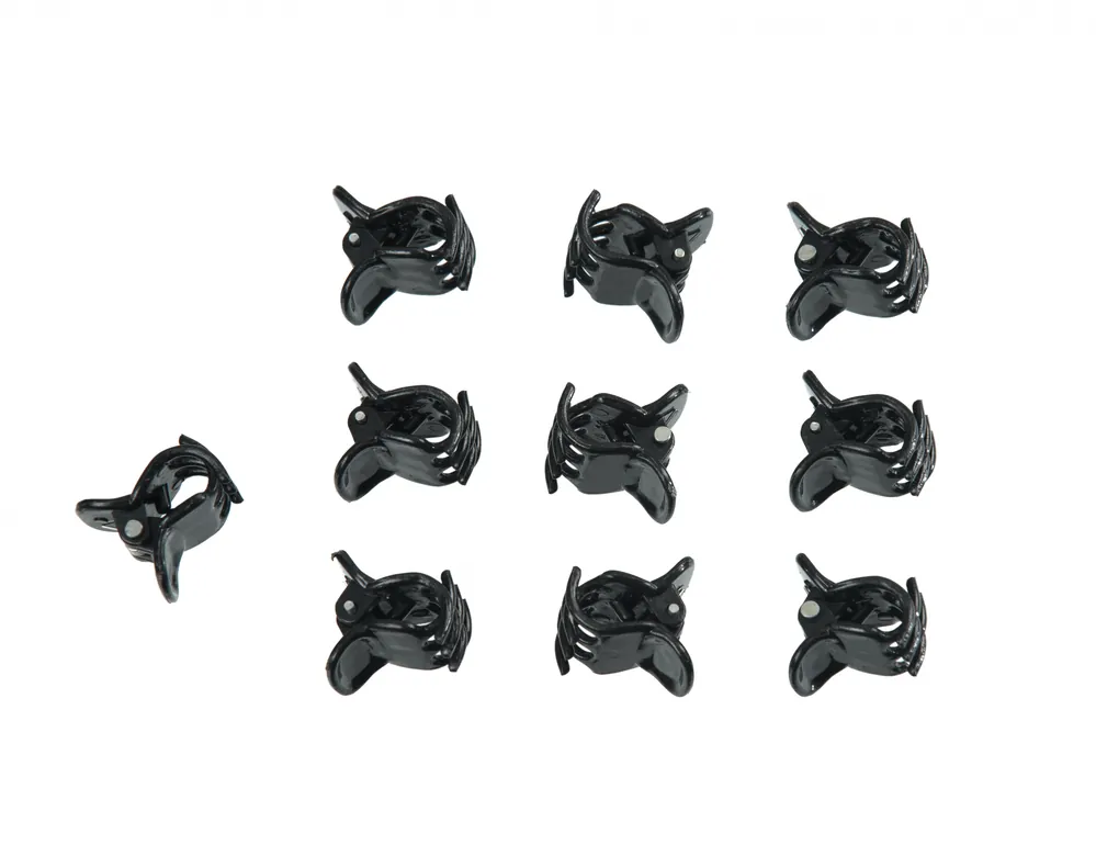 Prijsverlaging - Nature orchidee clips zwart 10 stuks
