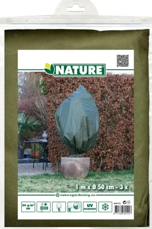 Zojuist toegevoegd - Nature winterafdekhoes met koord Ø50cm x H1m groen 3 stuks