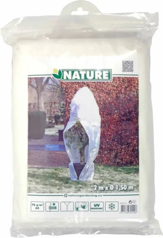 Nature winterafdekhoes met koord en ritssluiting Ø150cm x H2m wit - Nieuw product