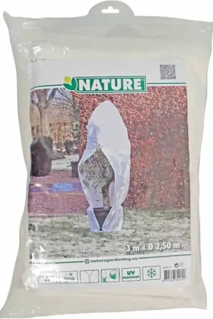 Beste prijs - Nature winterafdekhoes met koord en ritssluiting Ø250cm x H3m wit