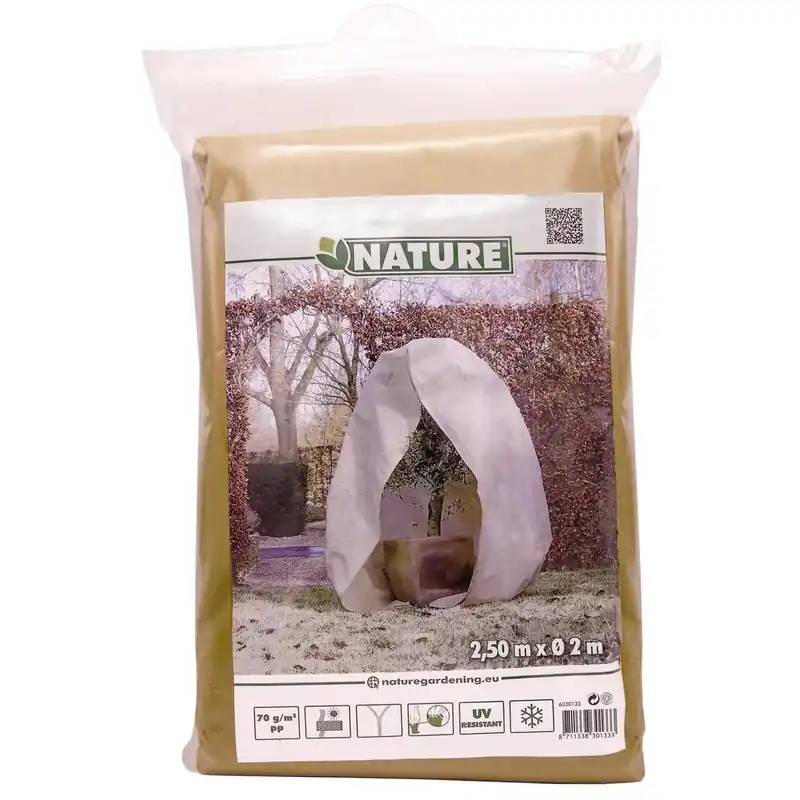 Voordelig - Nature winterafdekhoes met koord en ritssluiting Ø200cm x H2,5m beige