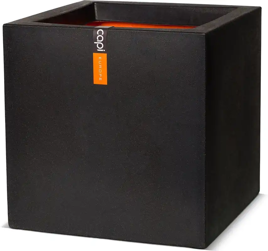 Nog maar een paar beschikbaar | Capi Europe bloemPot vierkant Smooth NL zwart h30xb30xl30