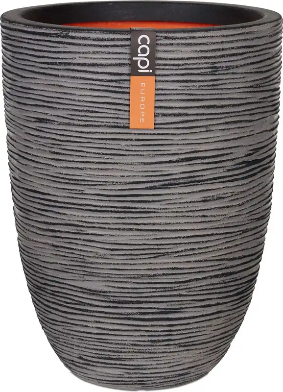 Capi Europe Vaas elegant laag Rib NL antraciet h46x34 Ø 29 cm | Trending