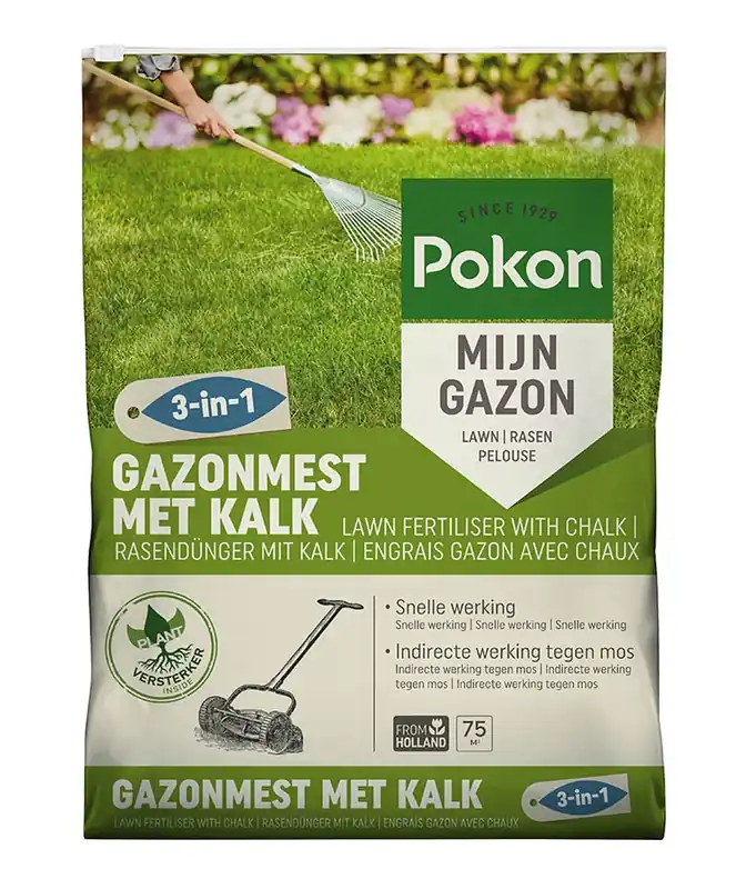 Bestelbaar | Pokon Gazonmest met Kalk 1kg voor 15m²