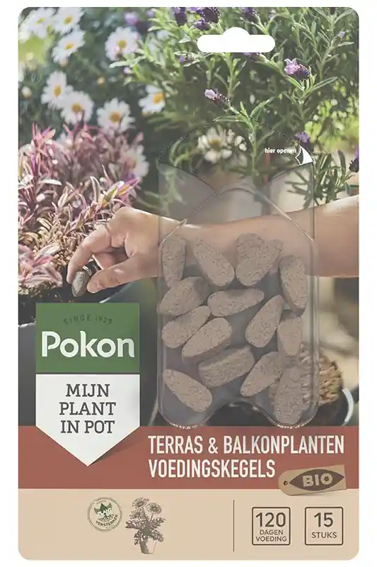 Laatste stuks - Pokon Bio Terras & Balkon Planten Voedingskegels 40 stuks OP=OP