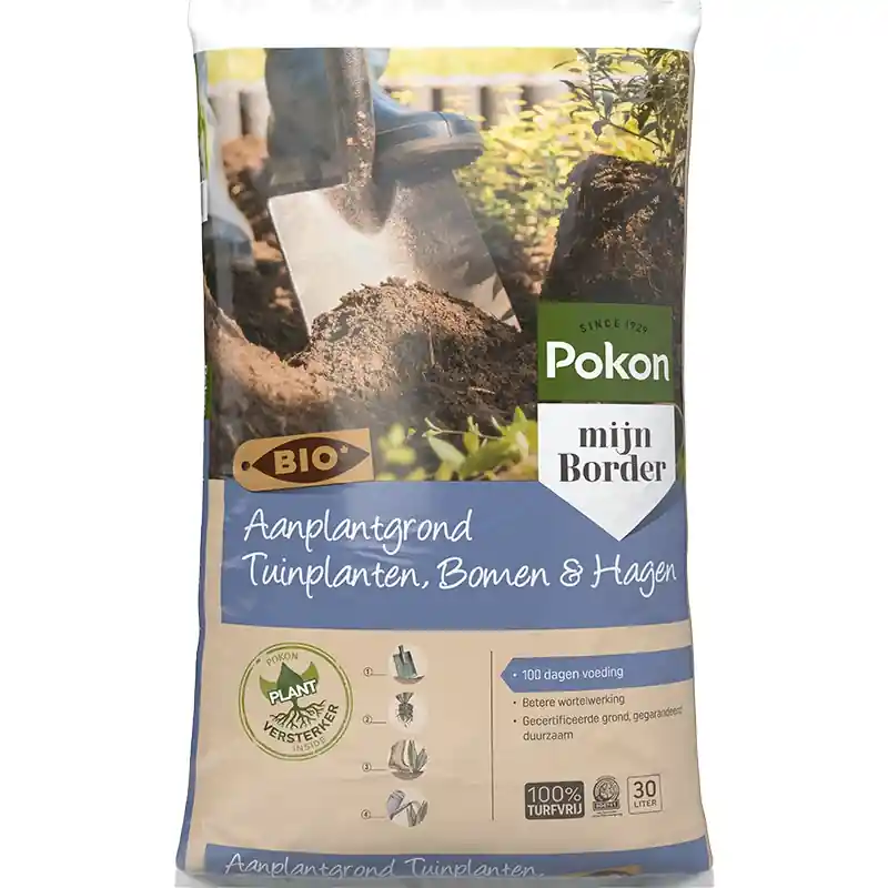 Makkelijk bestellen | Pokon Bio Aanplantgrond Tuinplanten, Bomen & Hagen Turfvrij 45L
