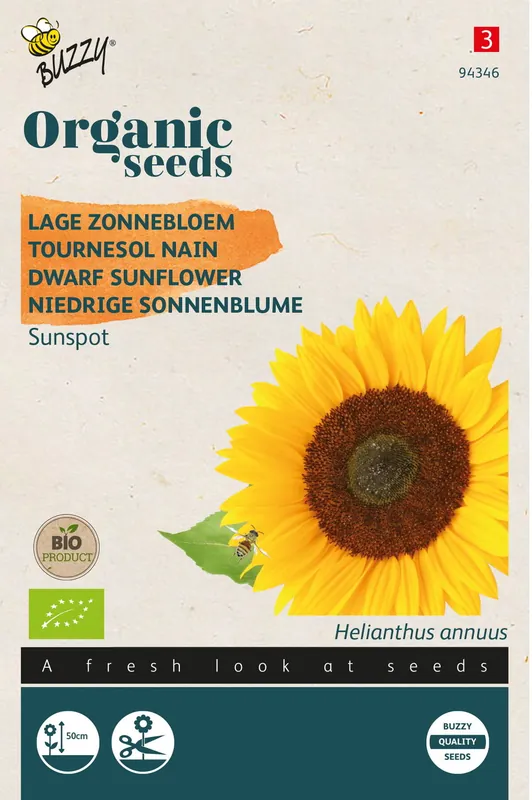 Aanbieding | Buzzy® Organic Helianthus, Lage zonnebloem Sunspot (BIO)