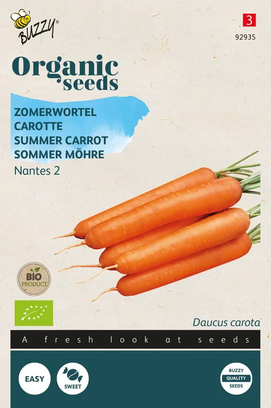 Buzzy® Organic Zomerwortelen Nantes 2 (BIO) - Net gelanceerd