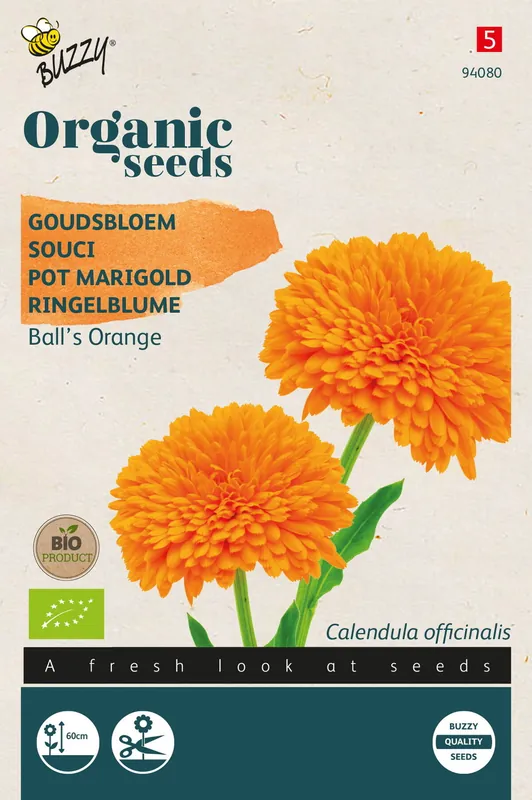 Voordeelprijs - Buzzy® Organic Calendula, Goudsbloem Ball‘s Orange (BIO)